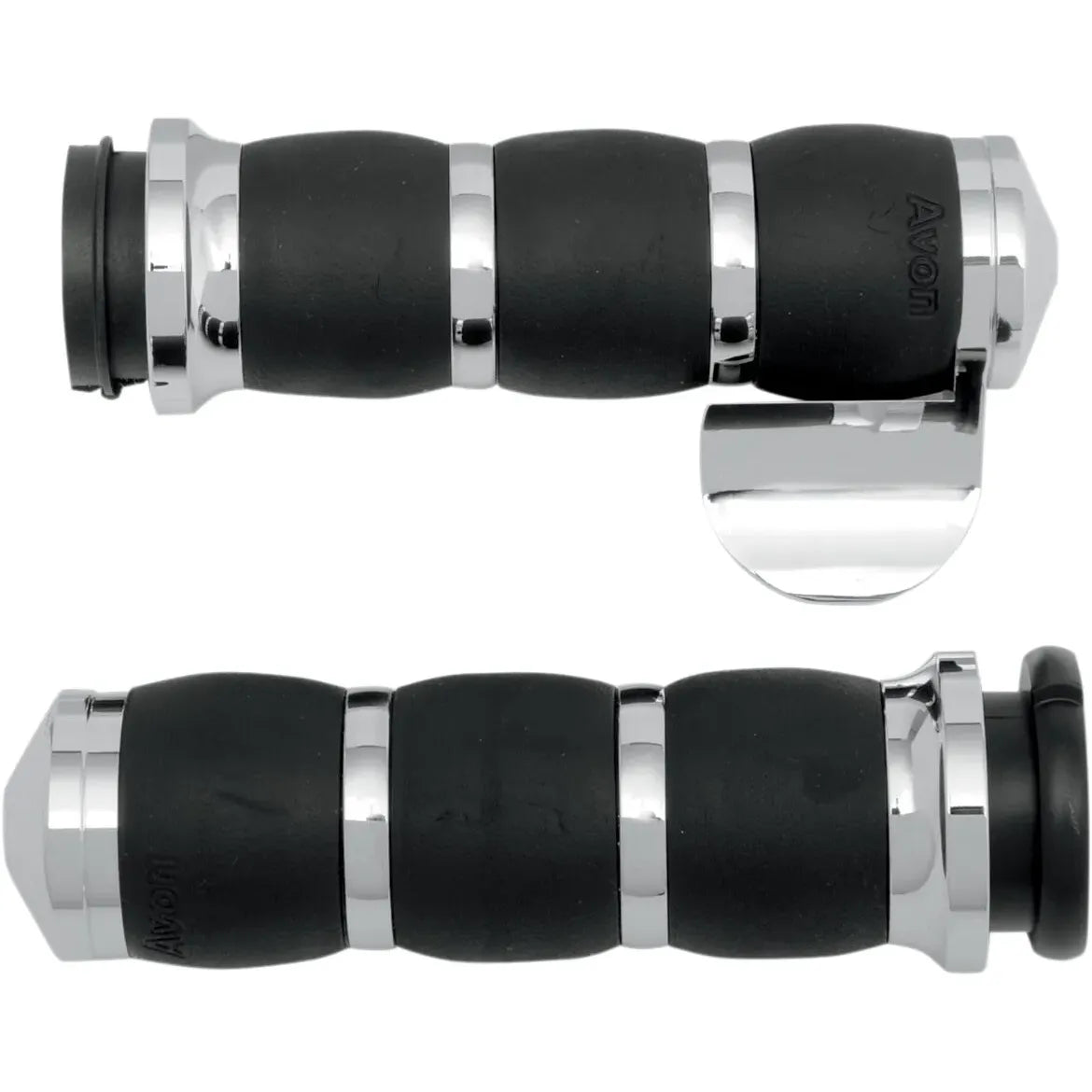 3-Ring Velvet Air Lenkergriffe 1 Zoll Seilzug Chrom mit Throttle Boss – Ansicht 1