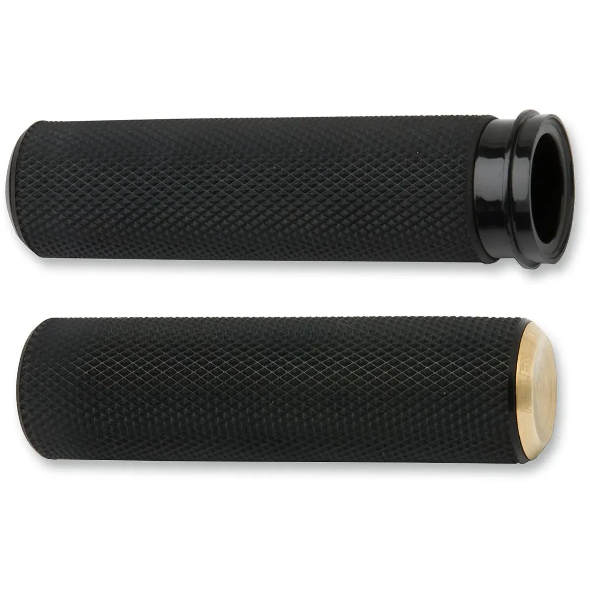 Knurled Lenkergriffe 1 Zoll Seilzug Schwarz/Messing – Ansicht 1