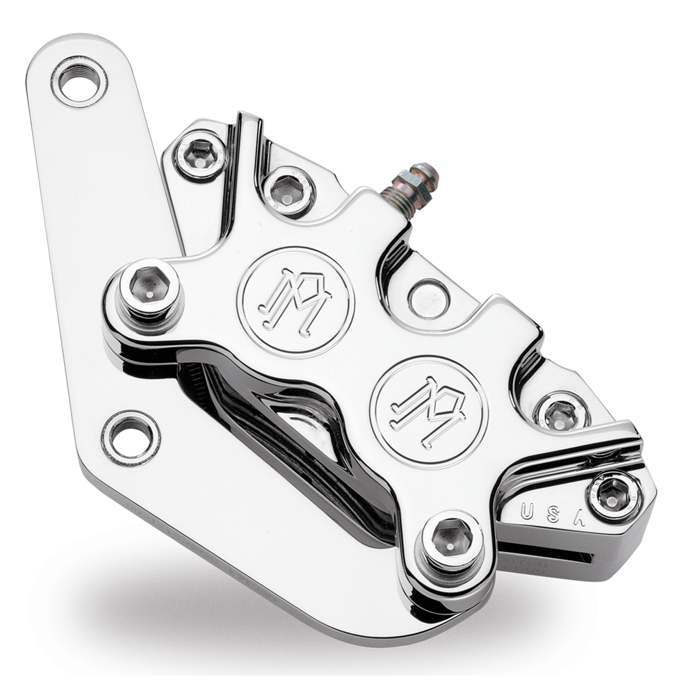Verchromter 125x4R-Vorderradbremssattel mit Halter für Harley-Davidson FXR