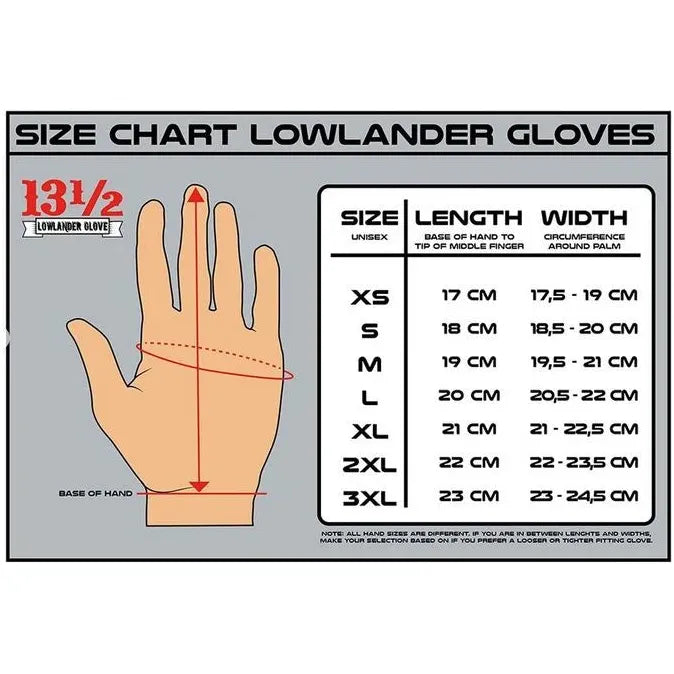 13 ½ LOWLANDER - GUANTES DE MOTOCICLETA MARRÓN COÑAC