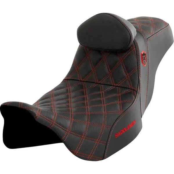 SADDLEMEN PRO SERIES SDC PERFORMANCE SEAT | ZWEISITZER | FÜR FLT TOURING (08-23) RED STITCH