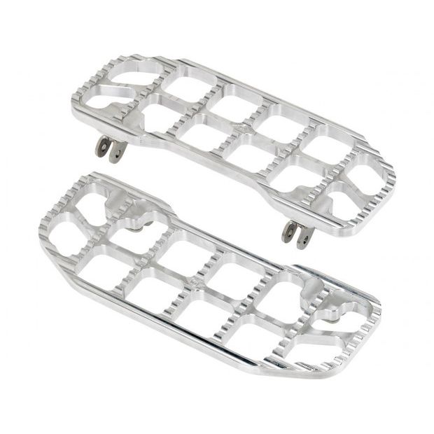 TRITTTBRETTER | JOKER MACHINE SERRATED | SILBER, ROH FÜR VIELE HARLEY MODELLE