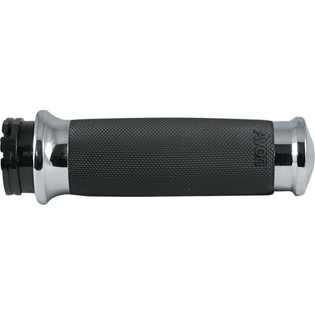 CUSTOM CONTOUR GRIPS | AVON PERFORMANCE | SCHWARZ GUMMI, CHROM | 1" THROTTLE CABLES