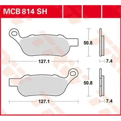 TRW SH SINTERMETALL-BREMSBELÄGE MCB814SH – Produktansicht 2