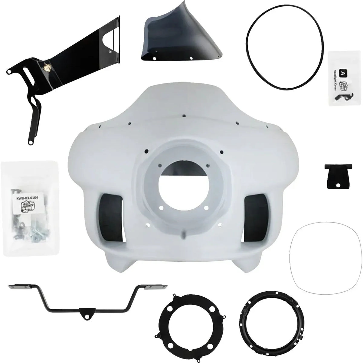 FXRP VERKLEIDUNGS-KOMPLETTKIT MIT 9-ZOLL-SCHEIBE DARK SMOKE – DYNA AUSSER WIDE GLIDE (1991–2005) – PRODUKTFOTO