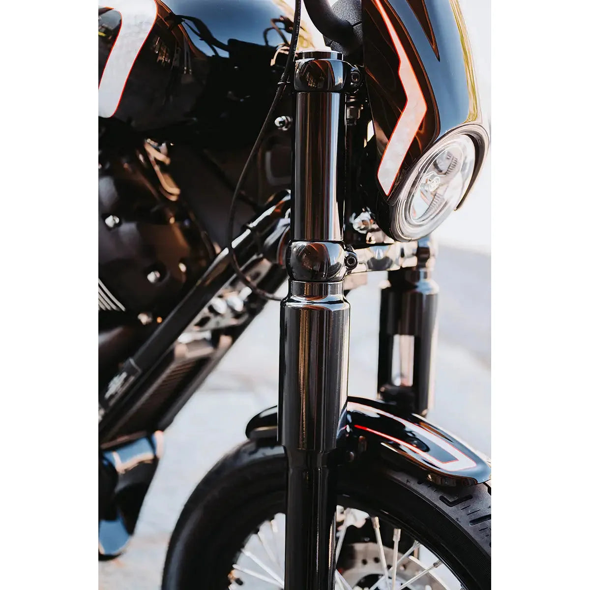 CULT-WERK - FORK COVER KIT ALUMINUM BLACK FOR STREET BOB & STANDARD FROM 2018