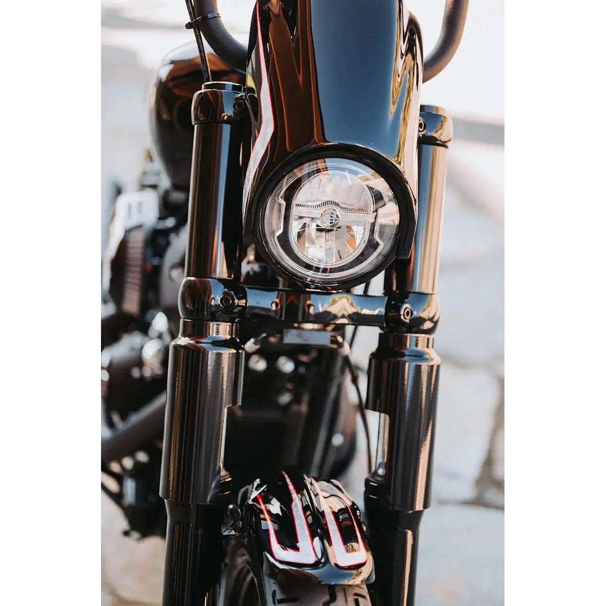 CULT-WERK - FORK COVER KIT ALUMINUM BLACK FOR STREET BOB & STANDARD FROM 2018