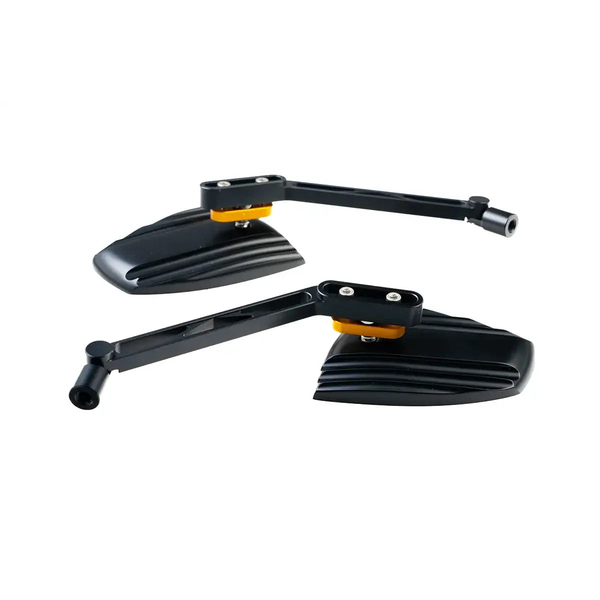 WAVE MIRROR SET - BLACK - WITH EC/ABE FOR ALMOST ALL HARLEY MODELS