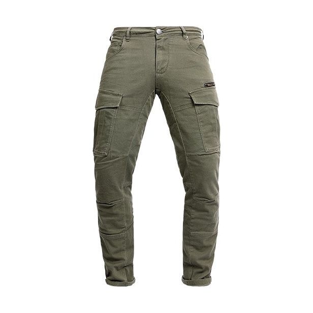 MOTORRADHOSE CARGO STYLE STROKER MIT PROTEKTOREN IN OLIVE ODER BLACK