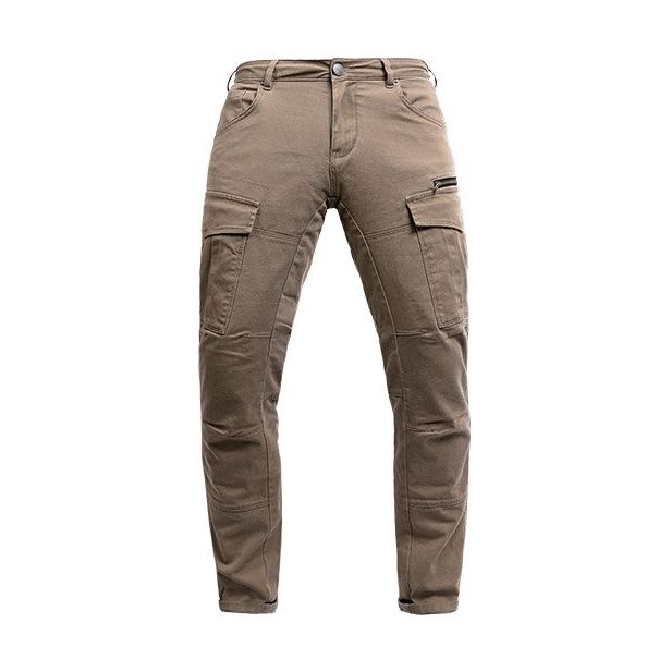 MOTORRADHOSE CARGO STYLE STROKER MIT PROTEKTOREN IN CAMEL ODER CAMOUFLAGE