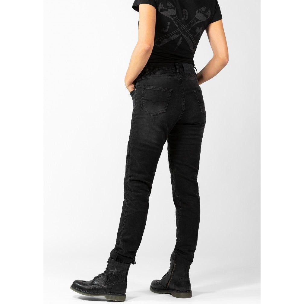 MOTORRADHOSE JEANS BETTY BIKER FÜR FRAUEN MIT PROTEKTOREN IN SCHWARZ