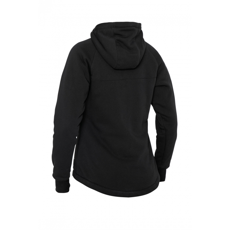 MOTORRADJACKE HOODIE/ZIPPER STYLE V2 FÜR FRAUEN MIT PROTEKTOREN IN SCHWARZ