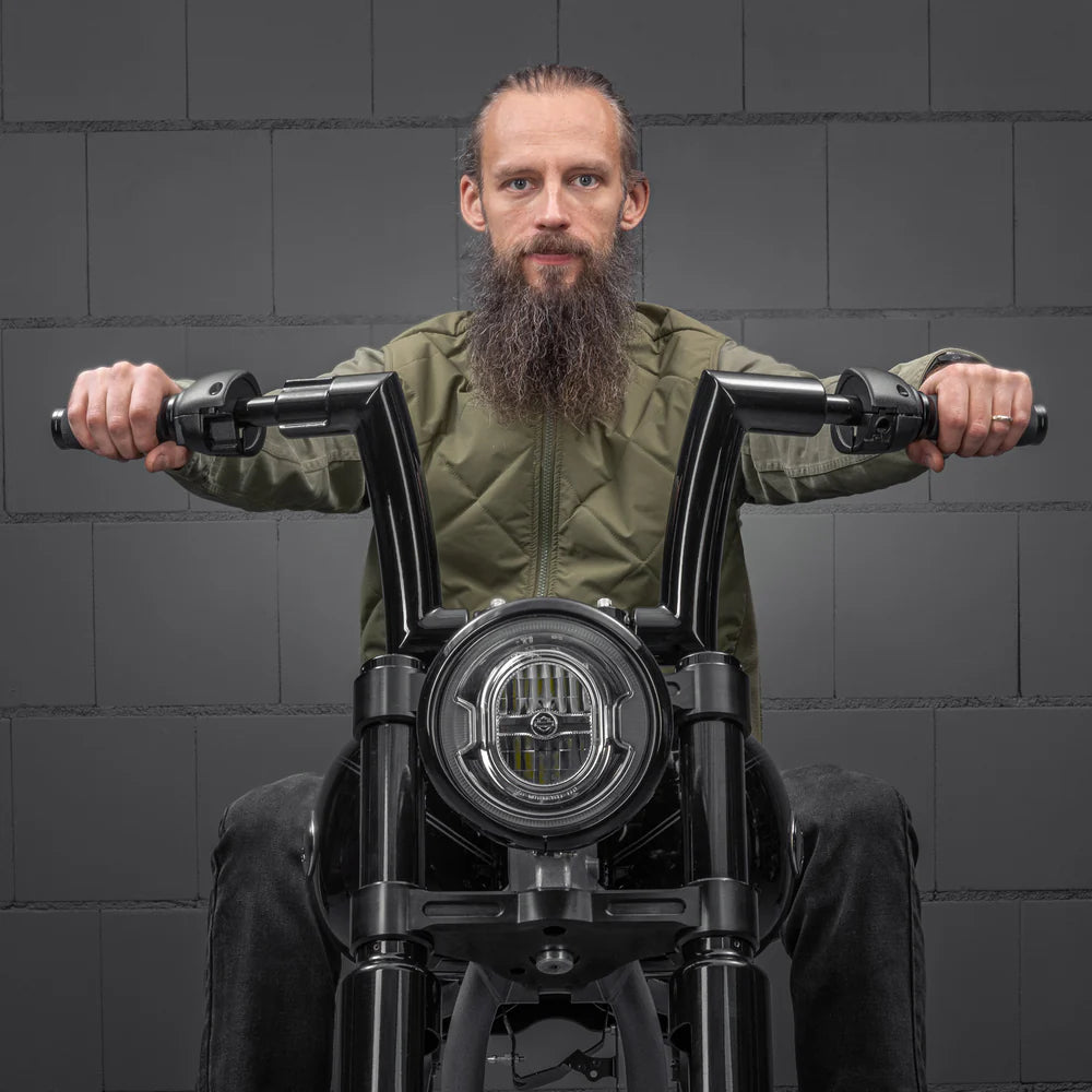 FAT LENKER MONARCH 2 FÜR SOFTAIL & DYNA (FÜR 1.25"RISER) MIT THROTTLE BY WIRE