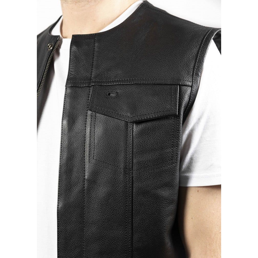 MOTORRADWESTE OUTLAW VEST AUS LEDER IN SCHWARZ