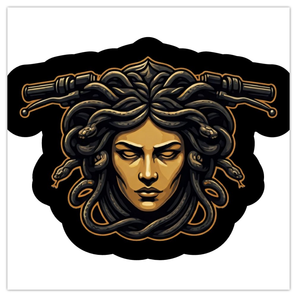 STICKER – STICKERBOGEN 6ER-SET „REAL LOGO“ – RUND 7,6 CM – MEDUSA BIKES