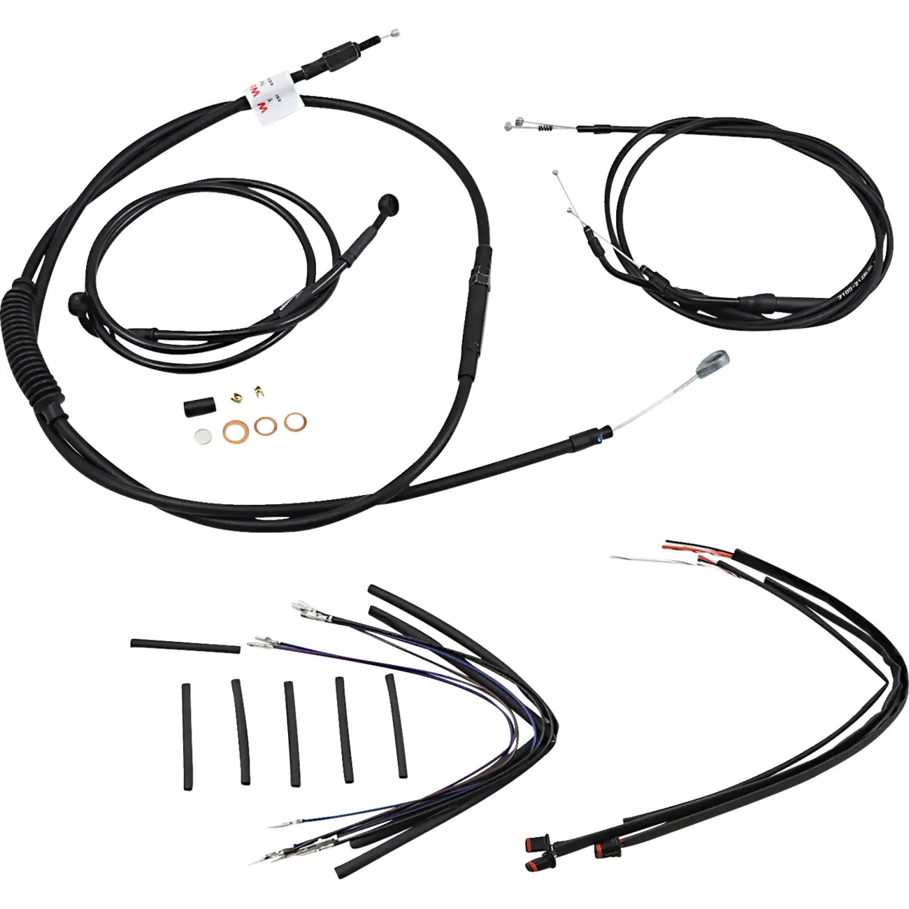 JAIL BAR KABEL-KIT | 12 ZOLL | NON-ABS | HARLEY DYNA 2014–2017 – ANSICHT 1