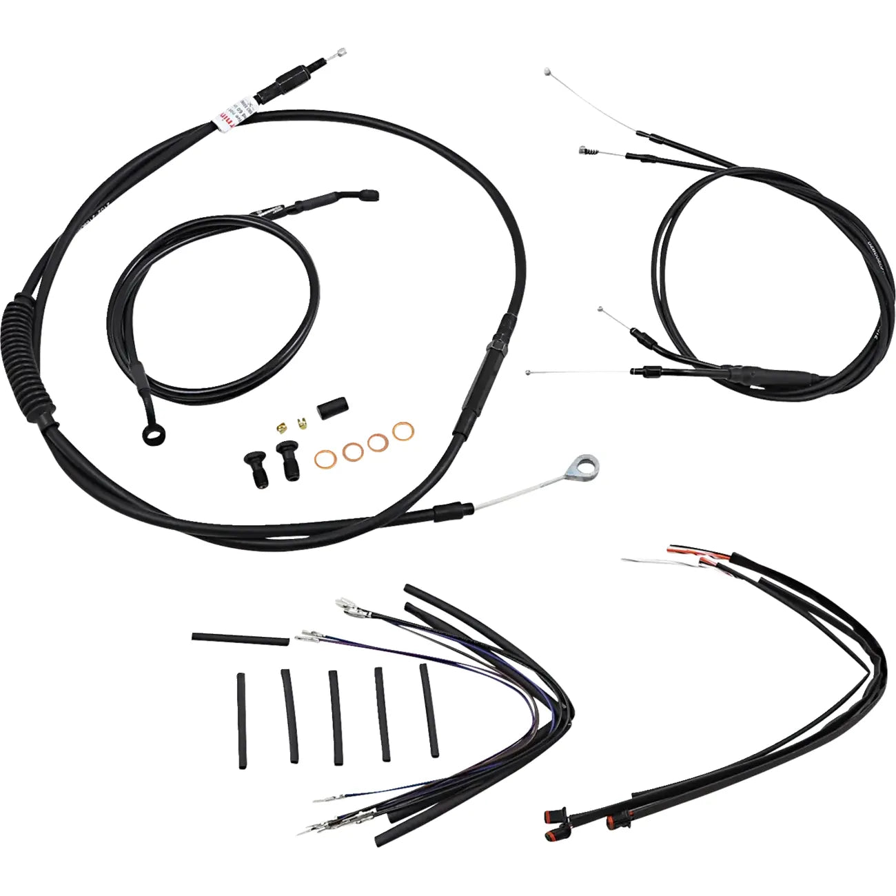 JAIL BAR KABEL-KIT | 14 ZOLL | NON-ABS | HARLEY DYNA 2014–2017 – ANSICHT 1