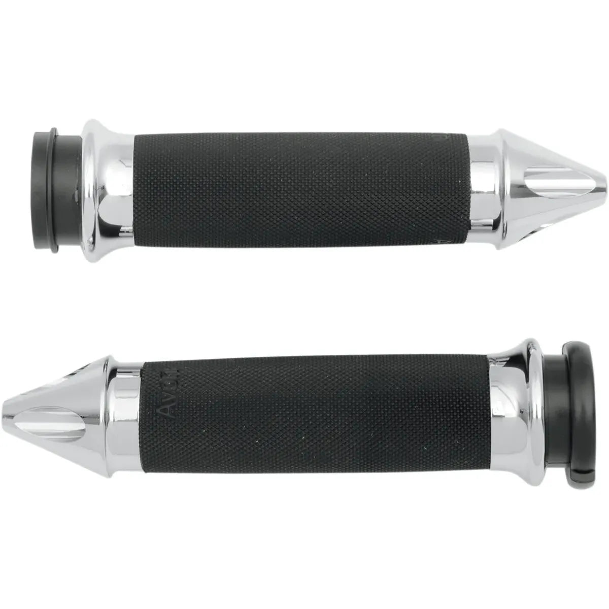 Custom Spike Lenkergriffe 1 Zoll E-Gas Schwarz/Chrom – Ansicht 1