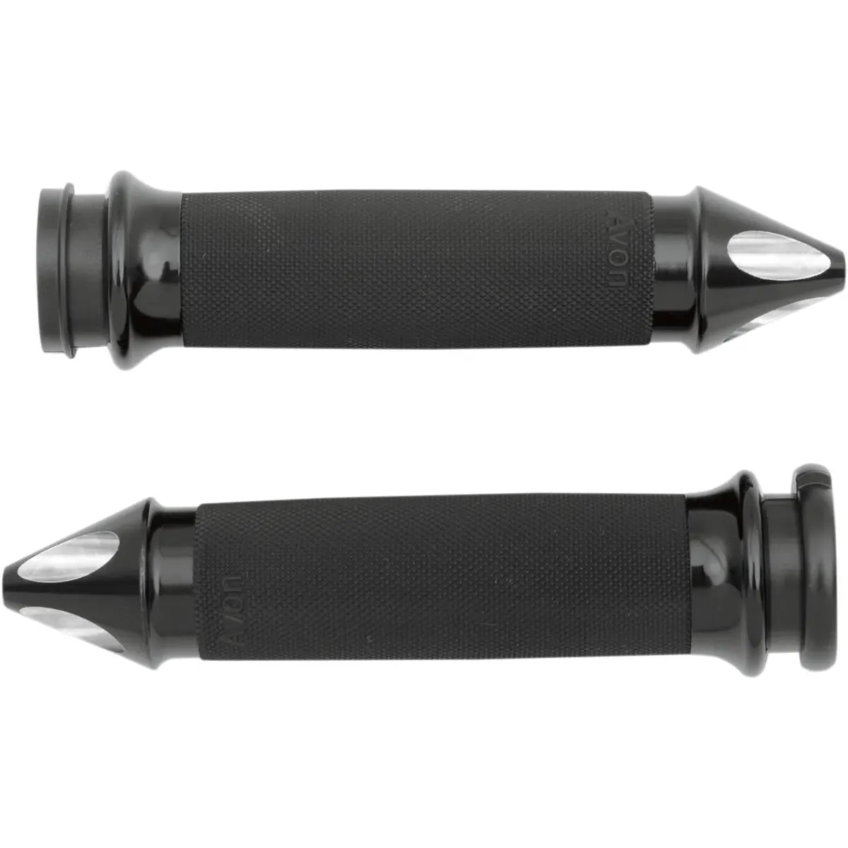 Custom Spike Lenkergriffe 1 Zoll E-Gas Schwarz eloxiert – Ansicht 1