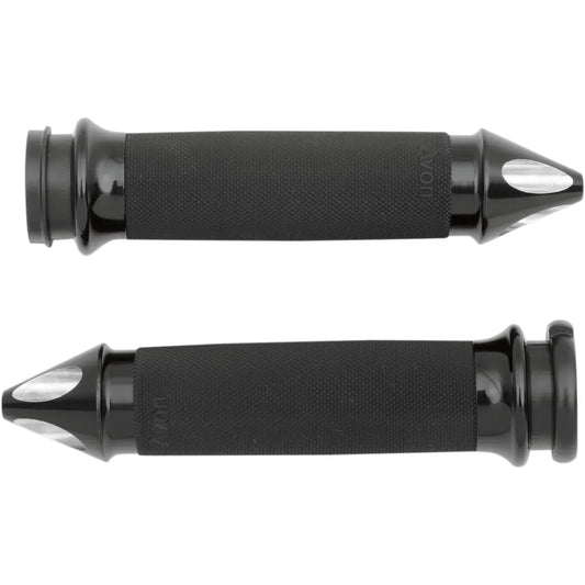 Custom Spike Lenkergriffe 1 Zoll E-Gas Schwarz eloxiert – Ansicht 1