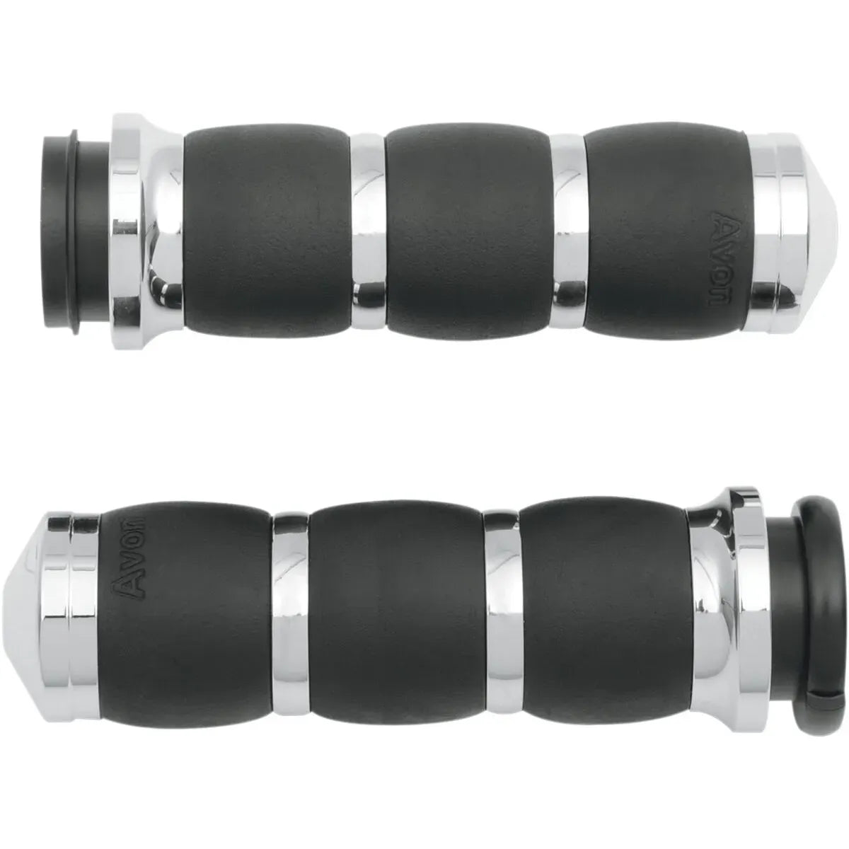 3-Ring Velvet Air Lenkergriffe 1 Zoll E-Gas Schwarz/Chrom – Ansicht 1