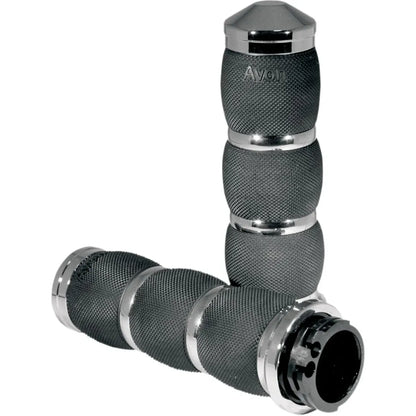 3-Ring Air Cushion Lenkergriffe 1 Zoll Schwarz/Chrom – Ansicht 1