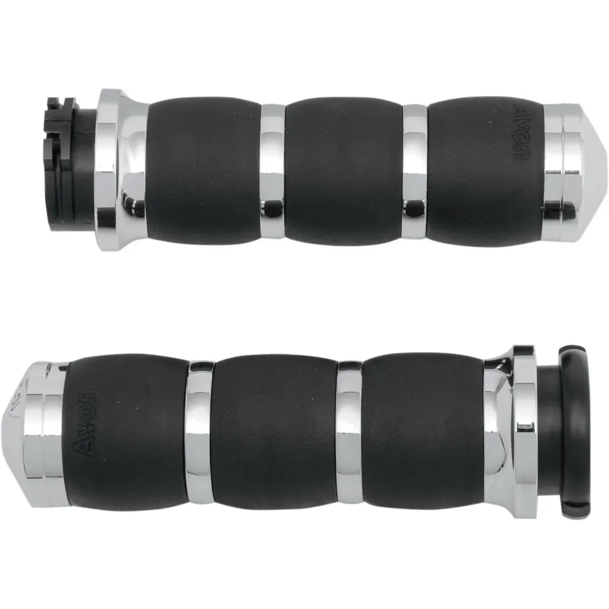 3-Ring Velvet Air Lenkergriffe 1 Zoll Seilzug Schwarz/Chrom – Ansicht 1