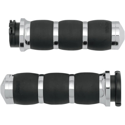 3-Ring Velvet Air Lenkergriffe 1 Zoll Seilzug Schwarz/Chrom – Ansicht 1