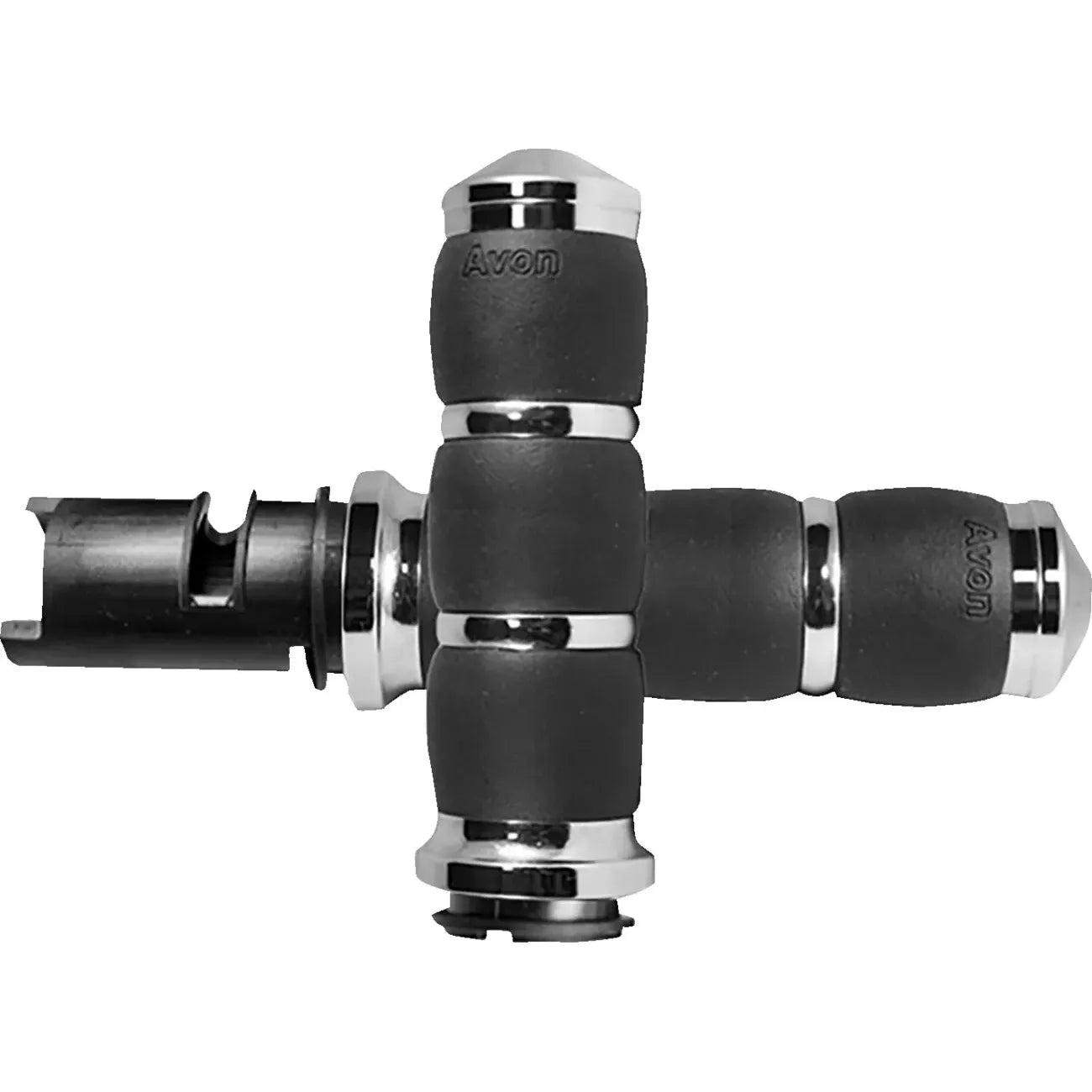 3-Ring Velvet Air Lenkergriffe 1 Zoll F24 E-Gas Schwarz/Chrom – Ansicht 1