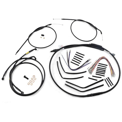 JAIL BAR KABEL-KIT | 12 ZOLL | NON-ABS | HARLEY DYNA 1996–2004 – ANSICHT 1