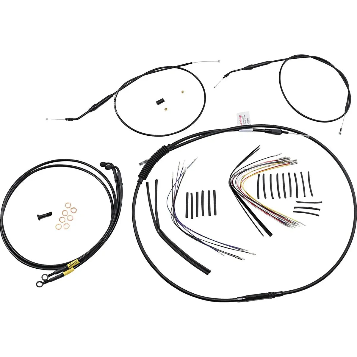 JAIL BAR KABEL-KIT | 14 ZOLL | NON-ABS | HARLEY DYNA 1996–2004 – ANSICHT 1
