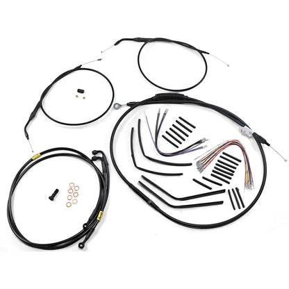JAIL BAR KABEL-KIT | 12 ZOLL | NON-ABS | HARLEY DYNA FAT BOB 2008–2011 – ANSICHT 1