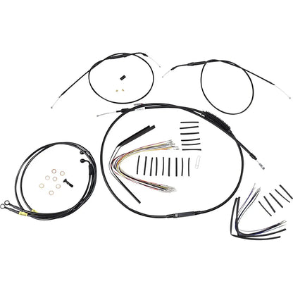 JAIL BAR KABEL-KIT | 14 ZOLL | NON-ABS | HARLEY DYNA FAT BOB 2008–2011 – ANSICHT 1