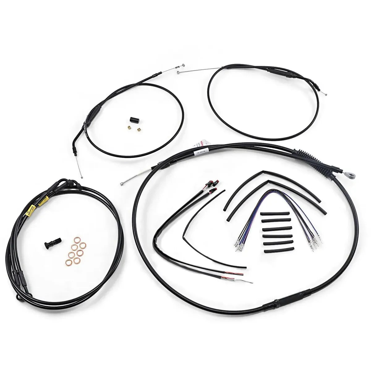 JAIL BAR KABEL-KIT | 12 ZOLL | NON-ABS | HARLEY DYNA FAT BOB 2012–2017 – ANSICHT 1