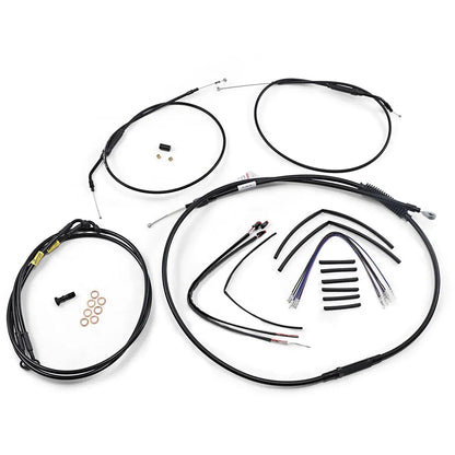 JAIL BAR KABEL-KIT | 12 ZOLL | NON-ABS | HARLEY DYNA FAT BOB 2012–2017 – ANSICHT 1