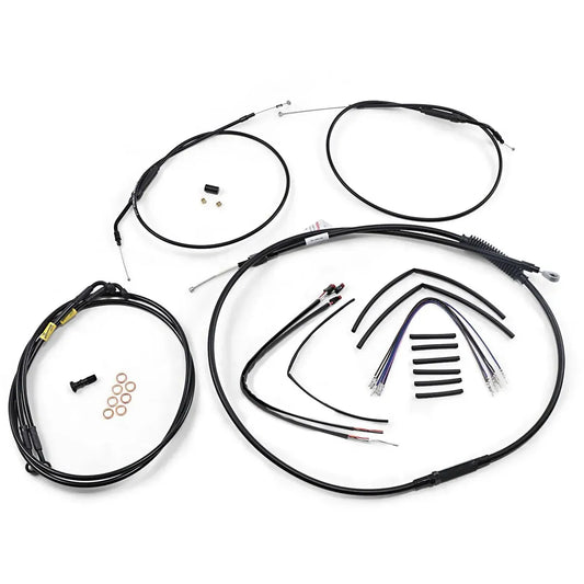 JAIL BAR KABEL-KIT | 12 ZOLL | NON-ABS | HARLEY DYNA FAT BOB 2012–2017 – ANSICHT 1