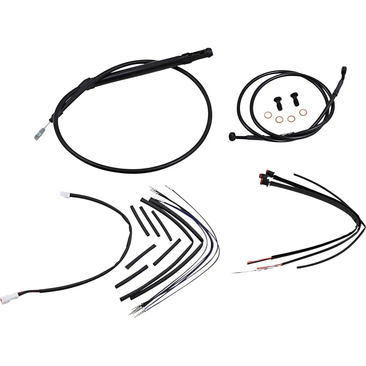 JAIL BAR KABEL-KIT | 14 ZOLL | NON-ABS | HARLEY M8 SOFTAIL 2018–2025 – ANSICHT 1