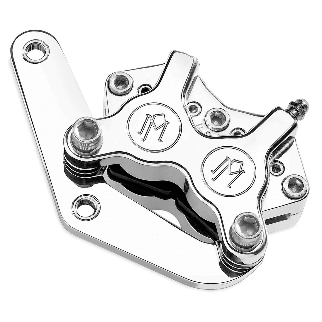 Schmales 125x4SL-Bremssattelkit in Chrom für Harley-Davidson FXR mit Speichenrad