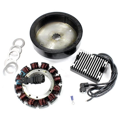 32-A-Lichtmaschinen-Komplettkit für Harley-Davidson SHOVELHEAD – Schwarzer Regler