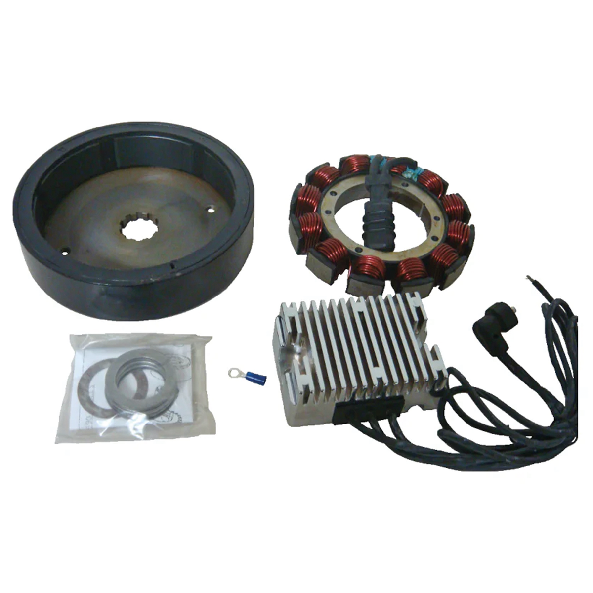 32-A-Lichtmaschinen-Komplettkit für Harley-Davidson SHOVELHEAD – Verchromter Regler