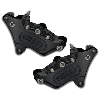 4-Kolben-Bremssattelpaar vorn, 10 Zoll für Harley-Davidson FX/FXWG – Schwarz