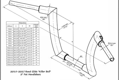 FAT LENKER KILLER BULL 2 FÜR ROAD GLIDE (15-23)