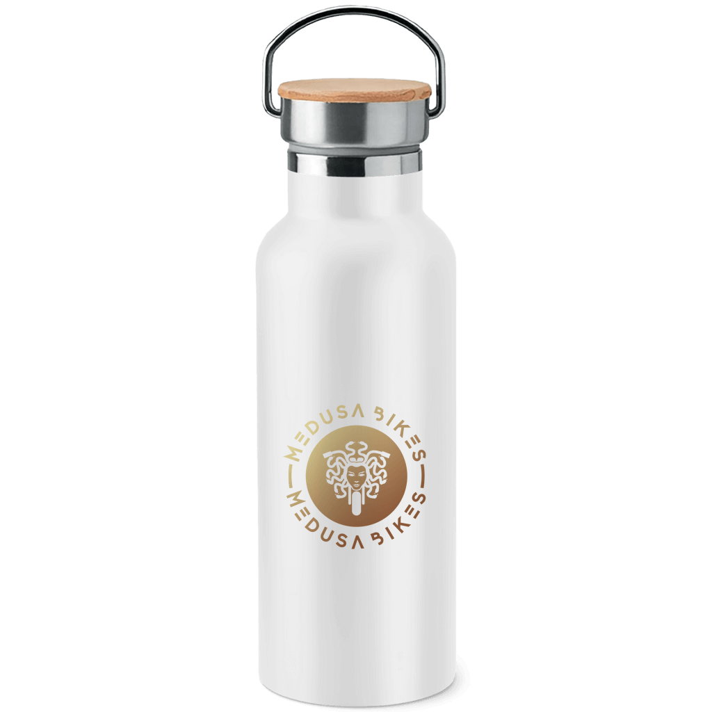 STAINLESS STEEL DRINKING BOTTLE 500 ML – WITH BAMBOO CAP