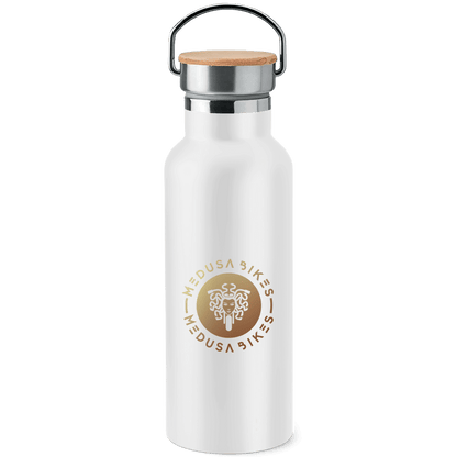 STAINLESS STEEL DRINKING BOTTLE 500 ML – WITH BAMBOO CAP