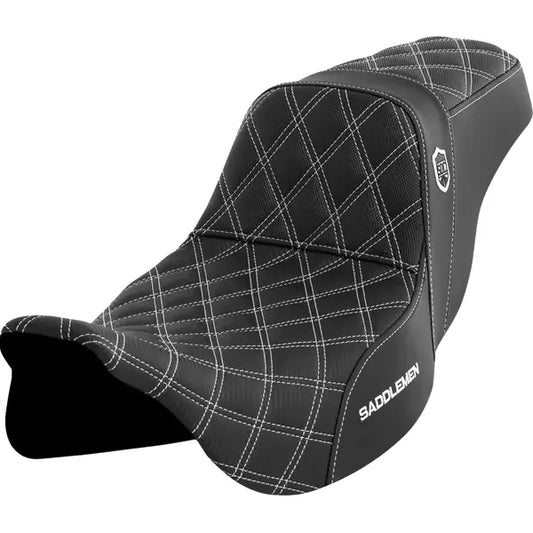 SADDLEMEN SDC PERFORMANCE SEAT | ZWEISITZER | FÜR FLT TOURING (08-23) WHITE STITCH