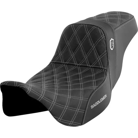 SADDLEMEN SDC PERFORMANCE SEAT | ZWEISITZER | FÜR FLT TOURING (08-23) SILVER STITCH