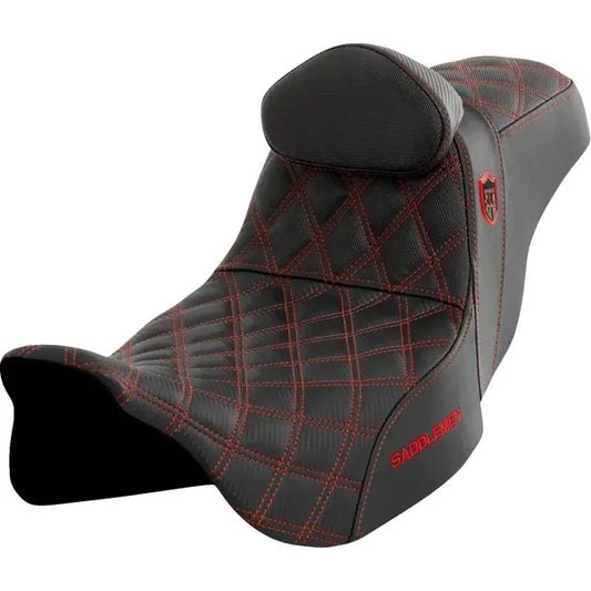 SADDLEMEN PRO SERIES SDC PERFORMANCE SEAT | ZWEISITZER | FÜR FLT TOURING (08-23) RED STITCH