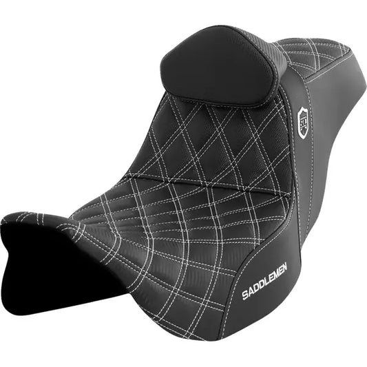 SADDLEMEN PRO SERIES SDC PERFORMANCE SEAT | ZWEISITZER | FÜR FLT TOURING (08-23) WHITE STITCH