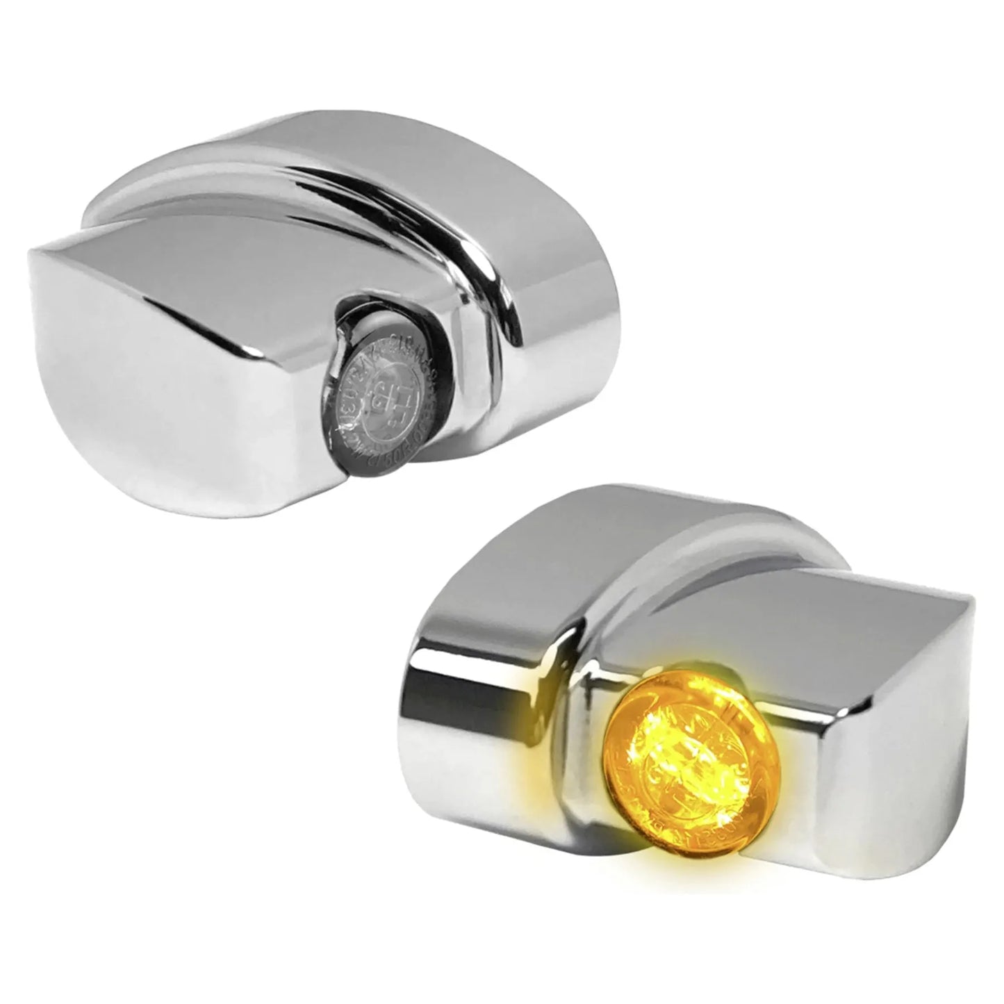 HeinzBikes WINGLETS NANO LED BLINKER, CHROM & SCHWARZ  für (93-20)