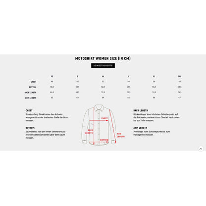 MOTORCYCLE SHIRT JACKET WITH PROTECTORS FOR WOMEN IN 2 COLORS